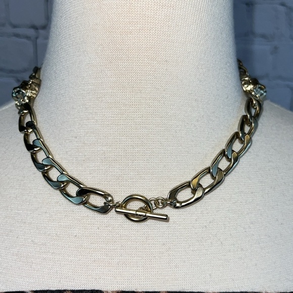 VINTAGE ANNE KLEIN Lion’s Head Necklace Silver-Gold-Platinum Tone - Picture 5 of 8